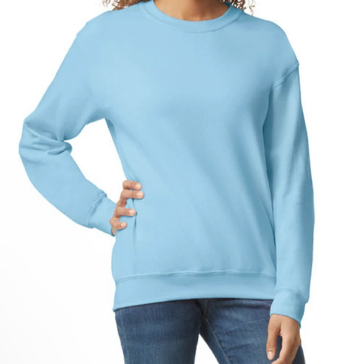Custom Adult Crewneck Sweatshirt For Silhouette, Sketch, or Business Logo - single color logo