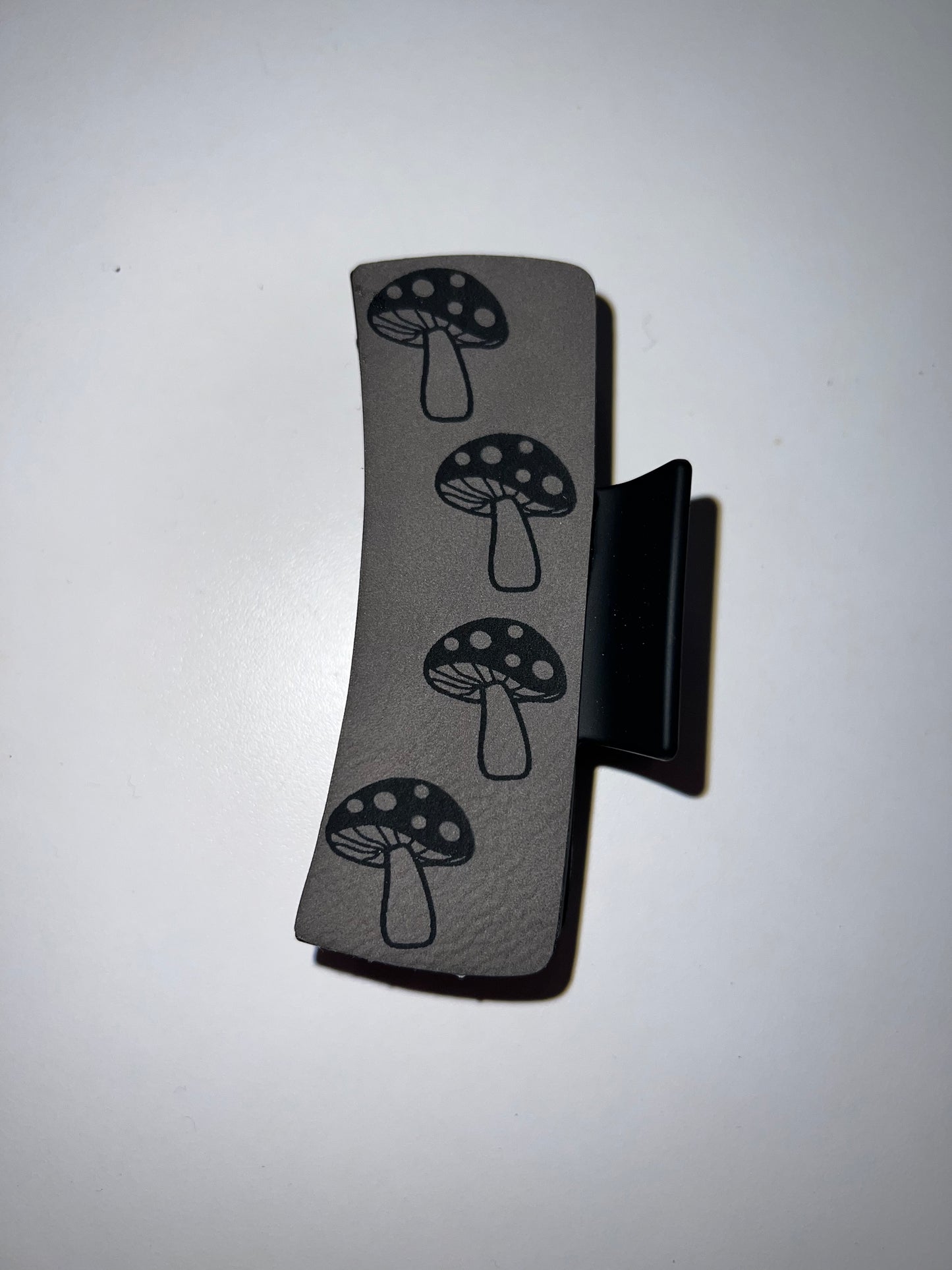 Large Grey Leather Claw Clip