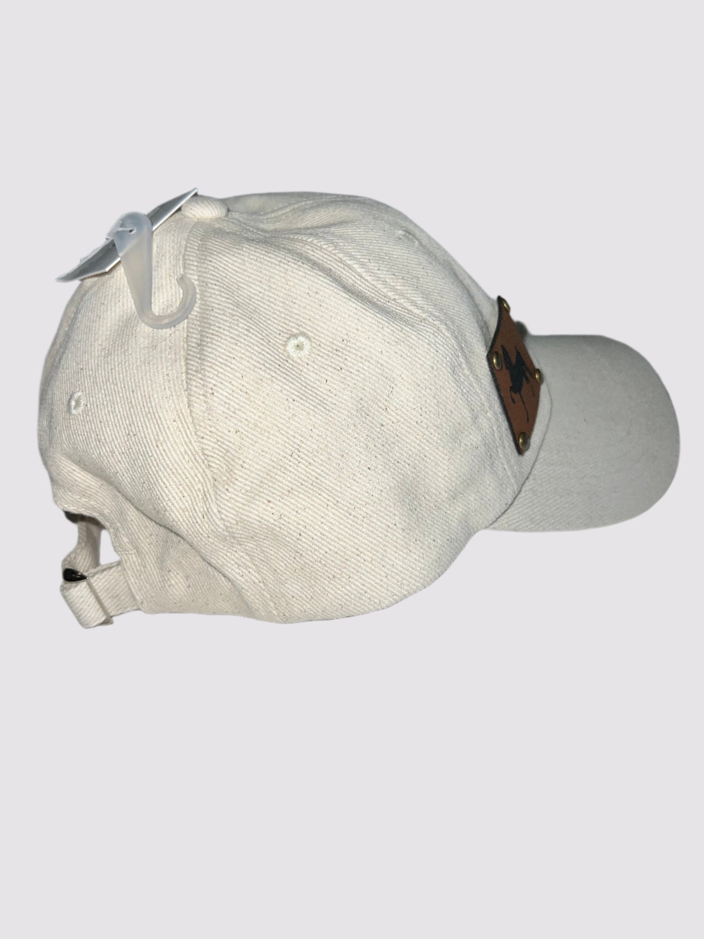 Baseball Hat With Leather Patch