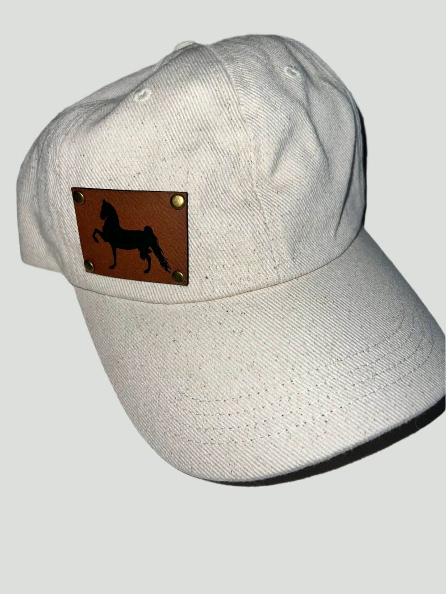 Baseball Hat With Leather Patch