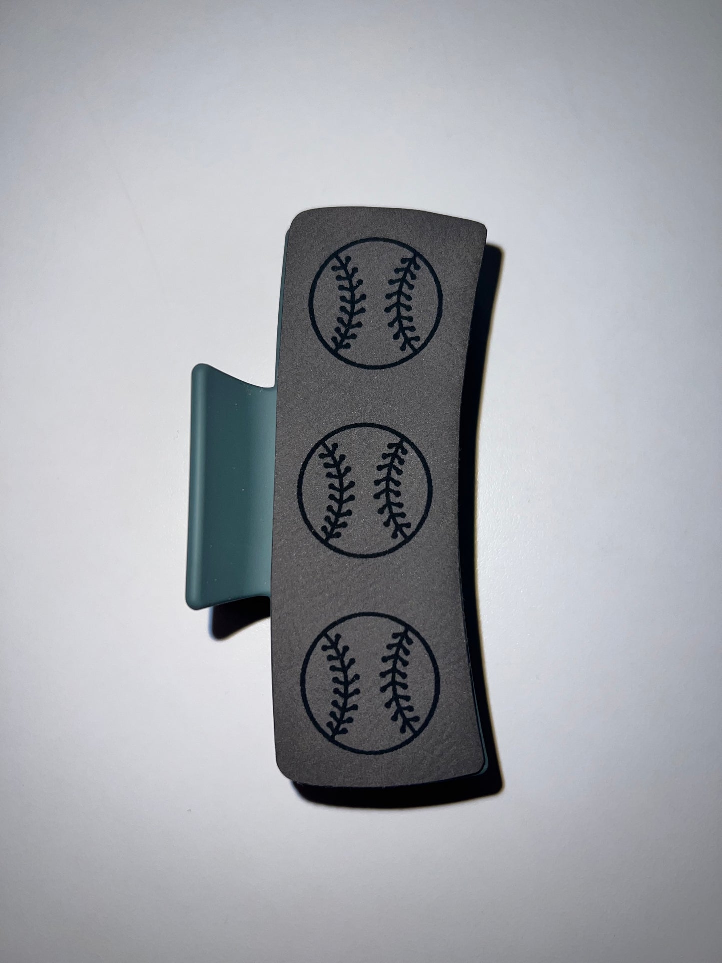 Large Grey Leather Claw Clip