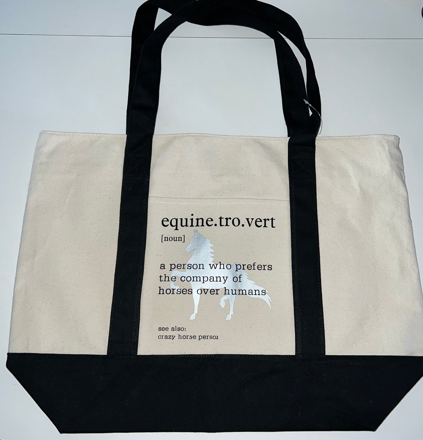 Large Canvas Tote Bag With Zipper