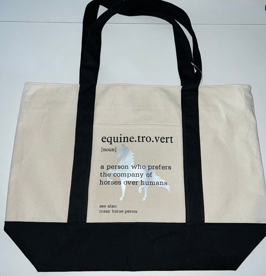Large Canvas Tote Bag With Zipper