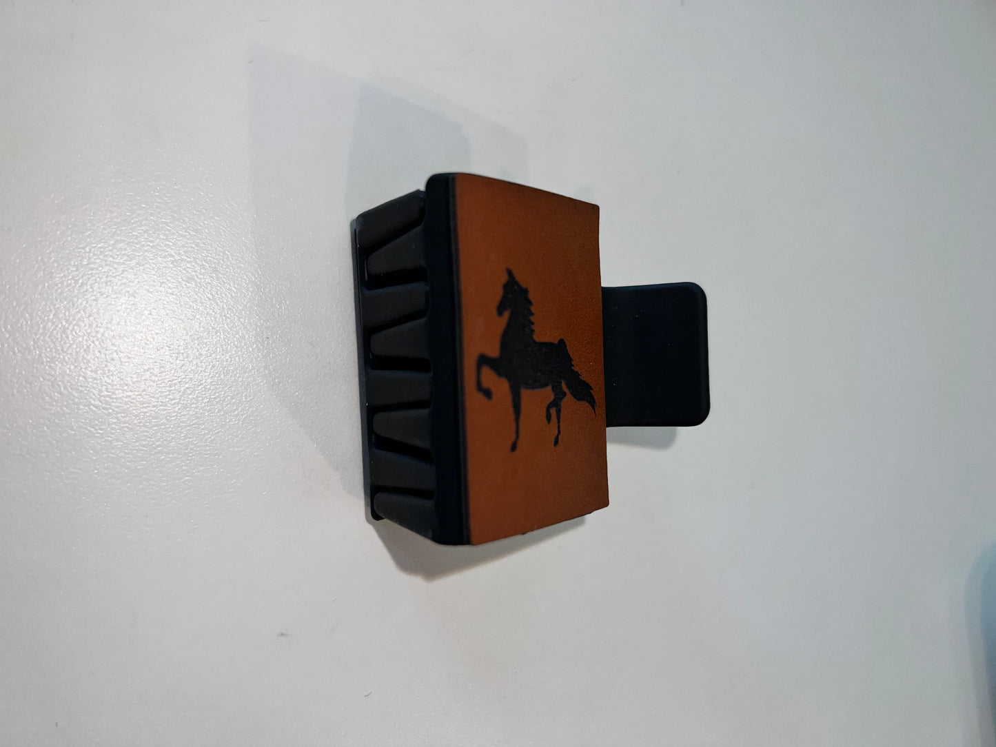 Small Brown Leather Claw Clip