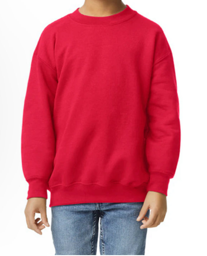 Custom Youth Crewneck Sweatshirt for Silhouette, Sketch, or Business Logo - single color logo