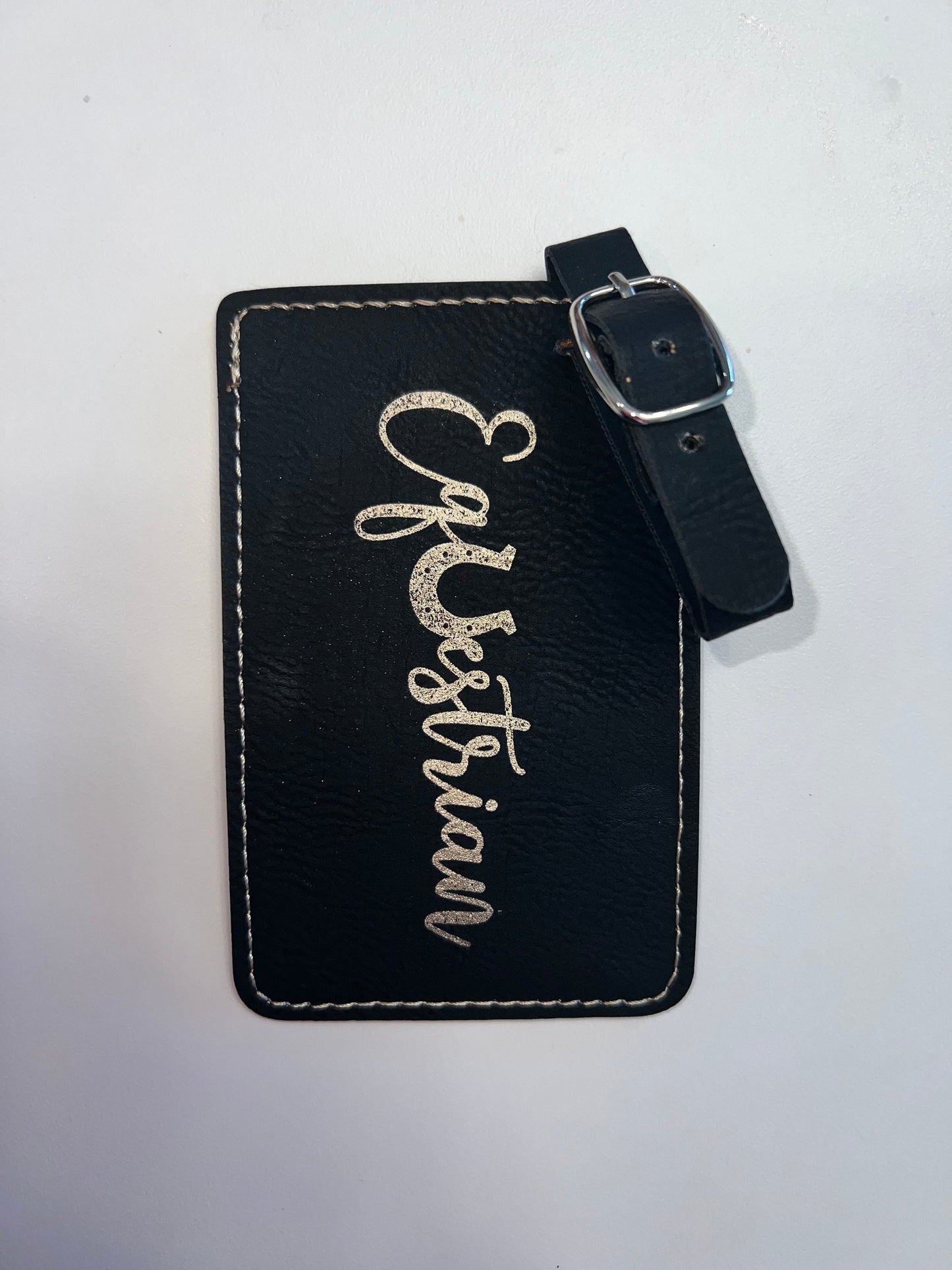 Custom Engraved Leather Luggage Tag