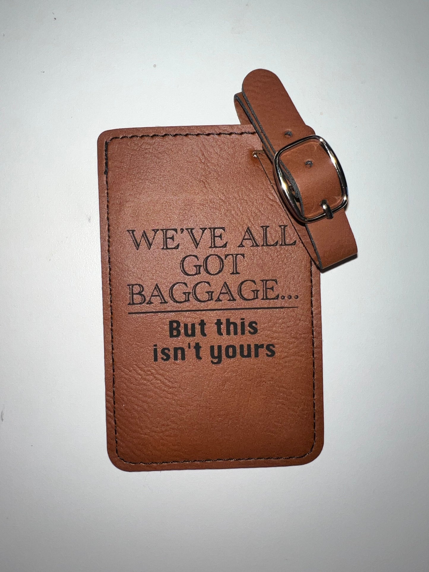 Custom Engraved Leather Luggage Tag
