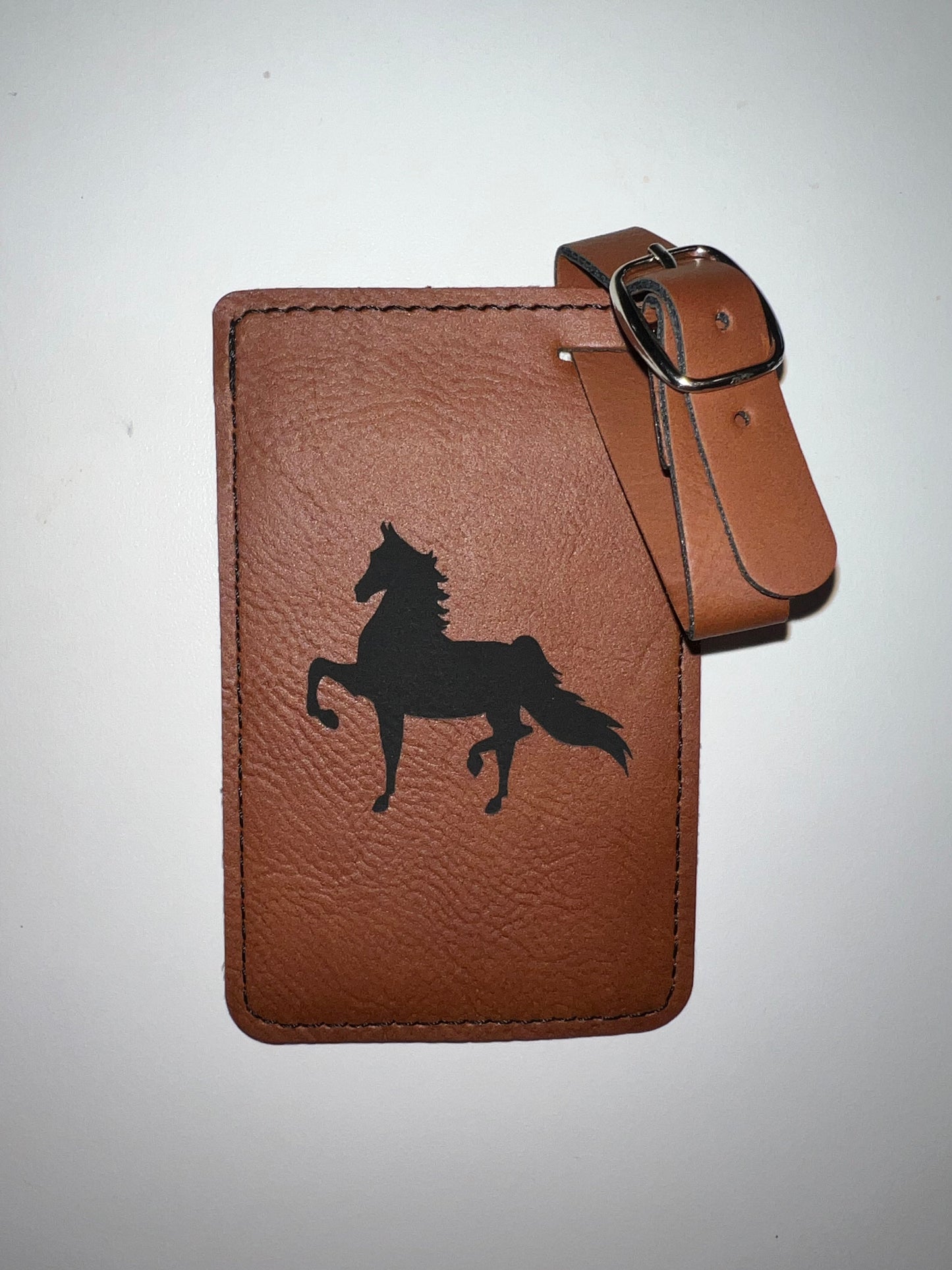 Custom Engraved Leather Luggage Tag