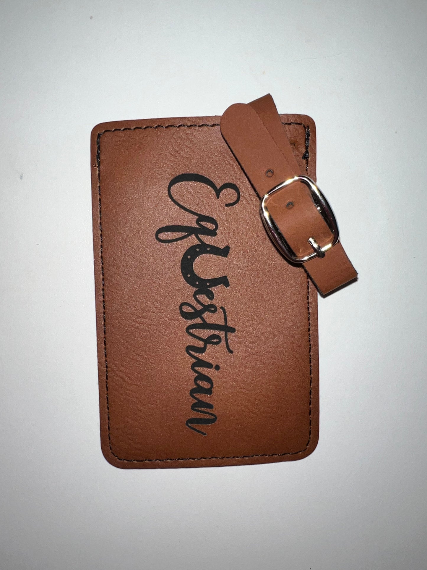 Custom Engraved Leather Luggage Tag