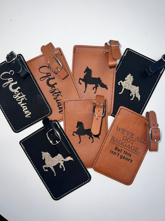 Engraved Leather Luggage Tag