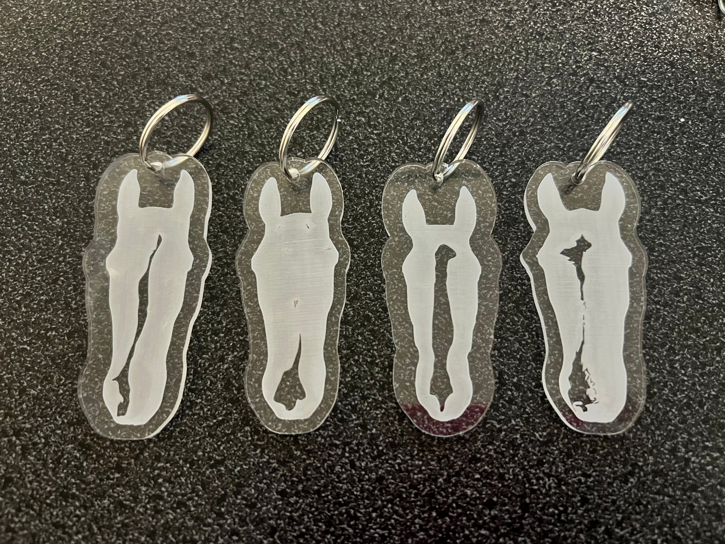 Custom Clear Acrylic Keychain for Silhouette, Sketch, or Business Logo