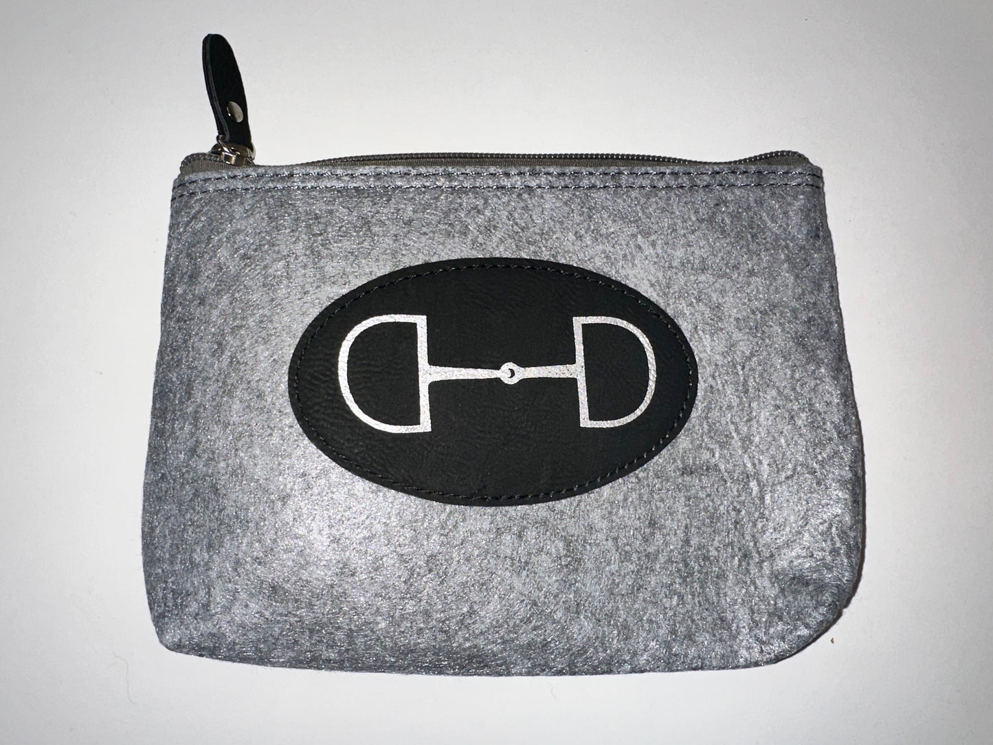 Fabric Zipper Pouch with a Saddlebred Leather Patch