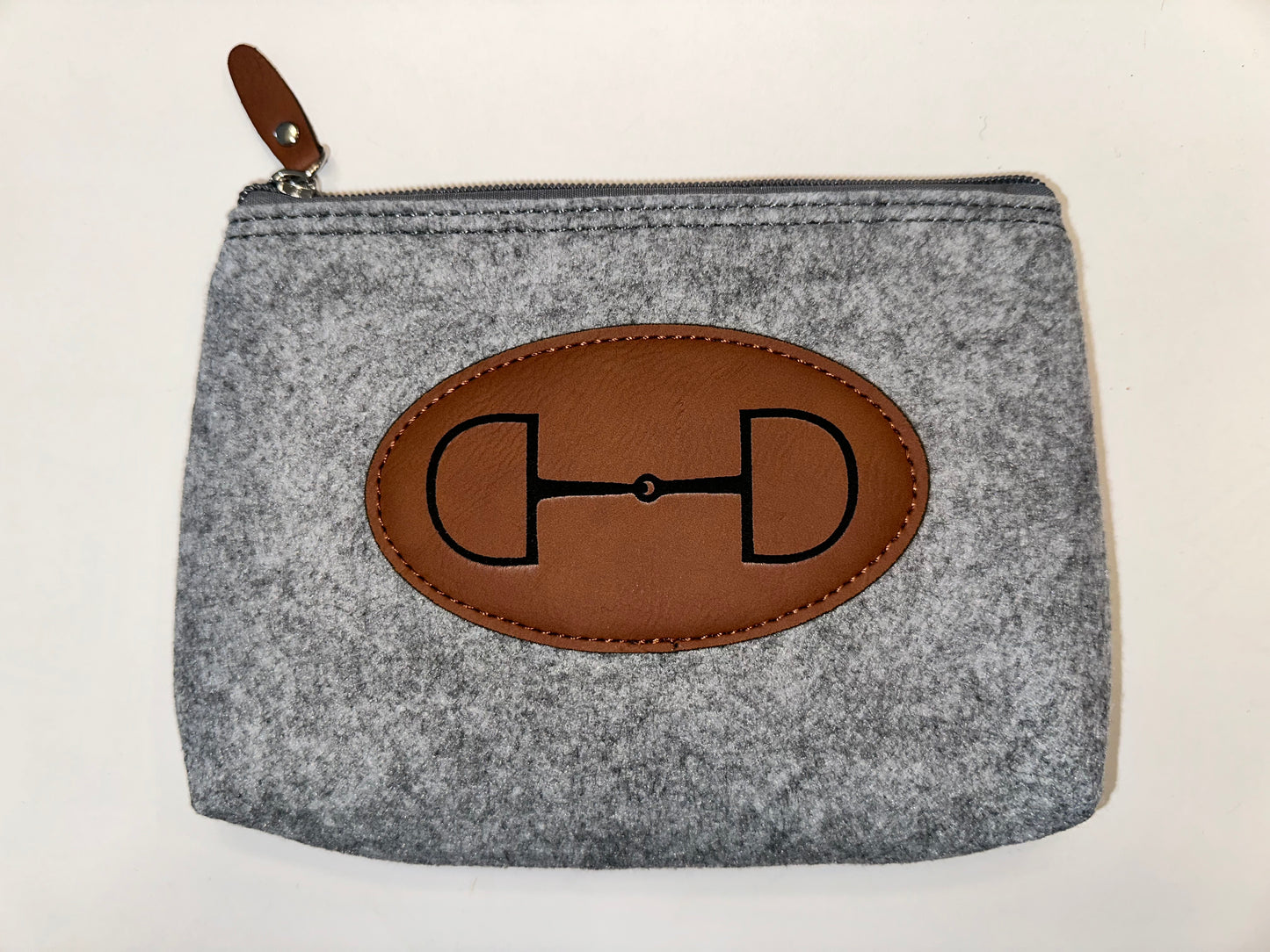 Fabric Zipper Pouch with a Saddlebred Leather Patch