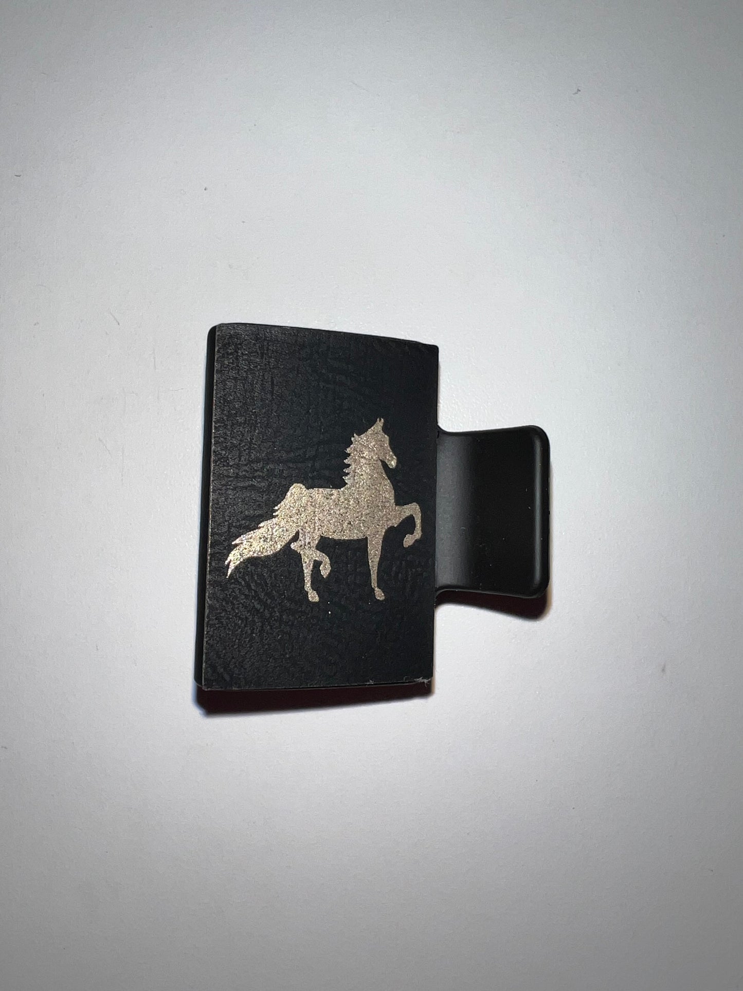 Small Black Leather Claw Clip