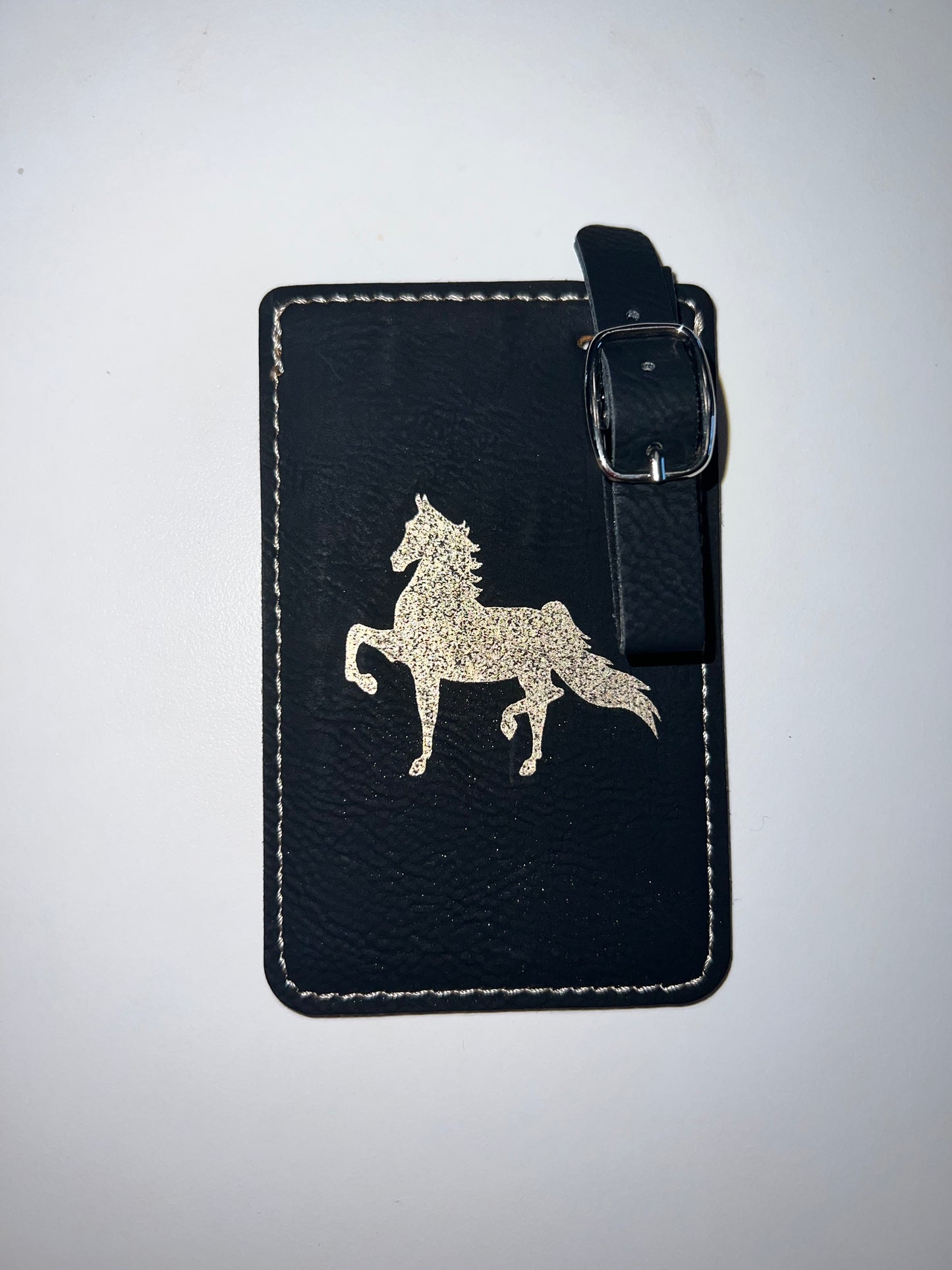 Engraved Leather Luggage Tag