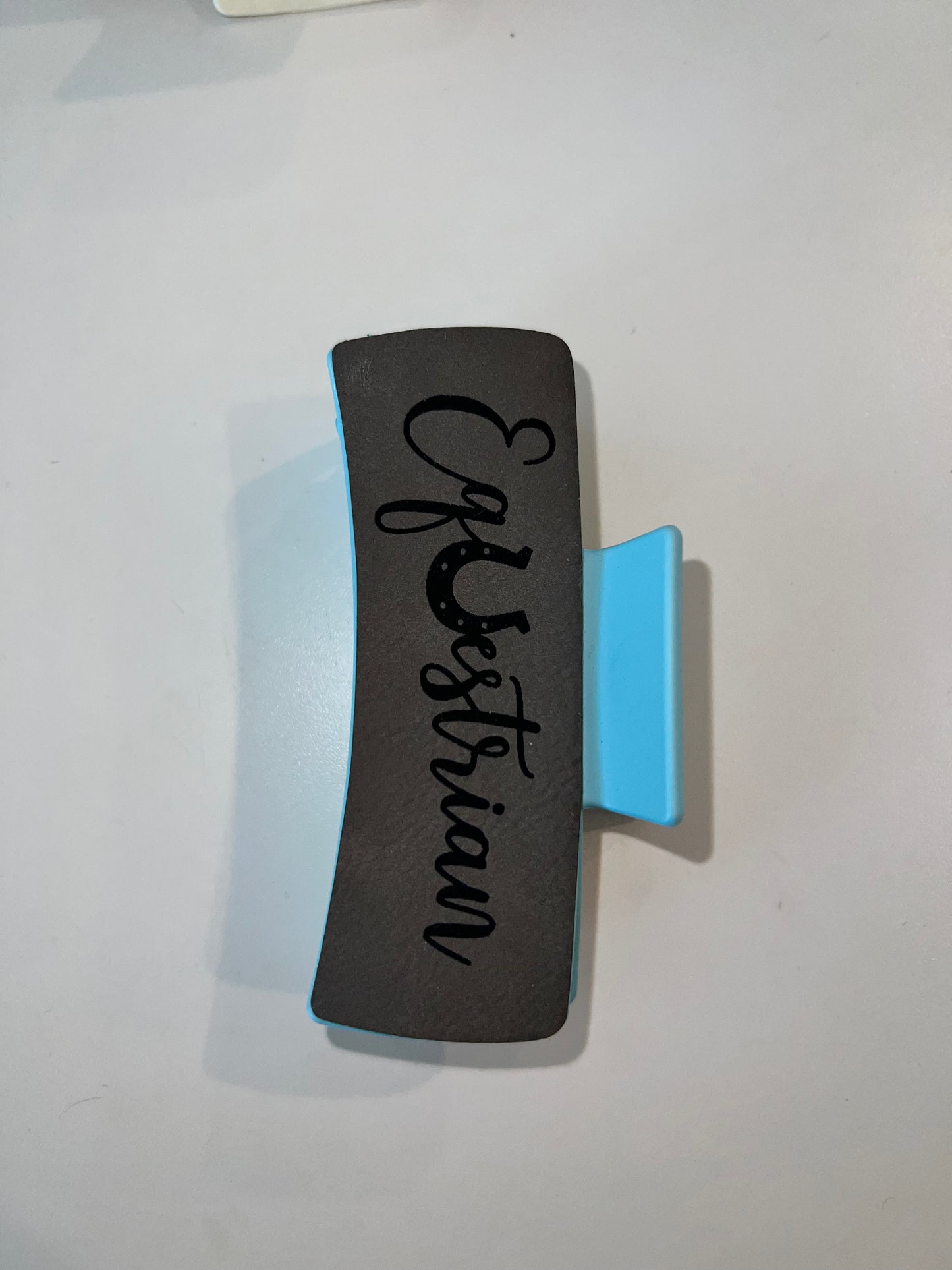 Large Grey Leather Claw Clip