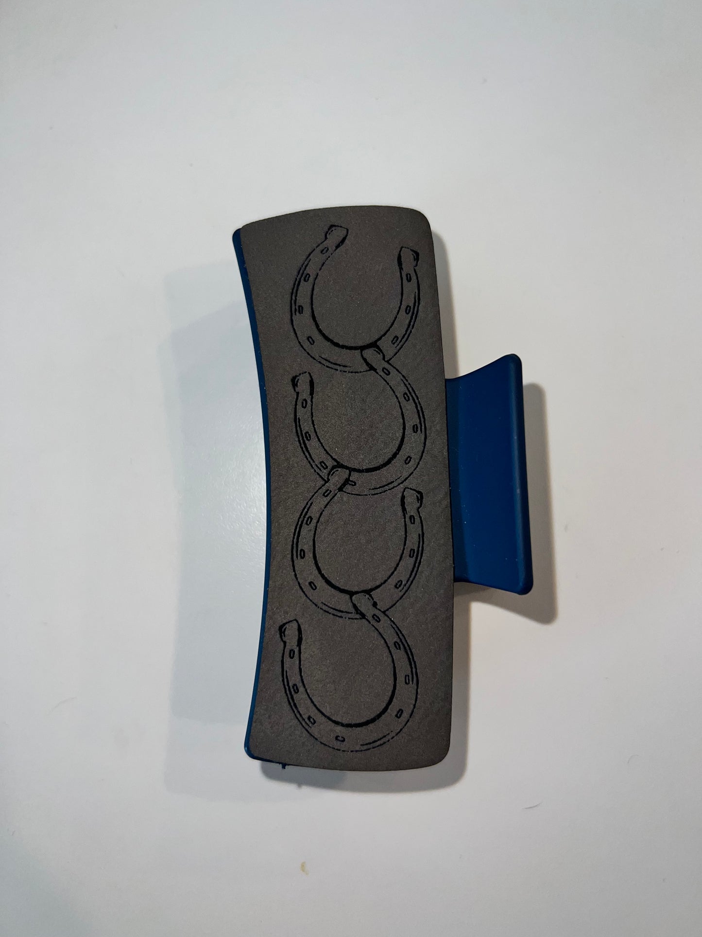 Large Grey Leather Claw Clip